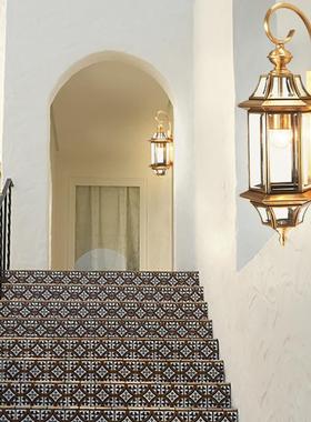 户外阳能别墅庭院门口阳台PBW露台廊室外走人体太感防水美式灯应