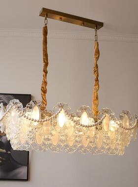 法水晶玻璃吊灯复古漫式温具馨奶油风浪主卧室客厅灯轻奢20T-XD88