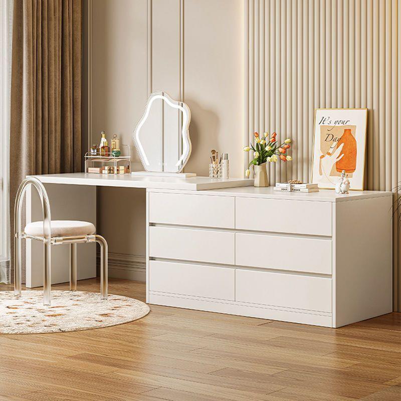 梳妆台卧简约CDM风现室代斗奶油电脑书桌柜化妆台一体床尾转角化