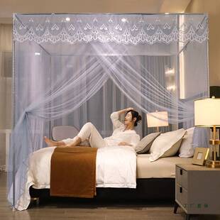 落地蚊帐家用2025新款卧室加厚加密公主风宫廷支架防尘顶布帐子