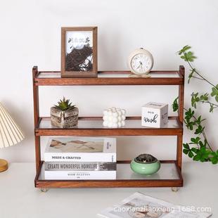 家用桌面纳置ARU物架木物质三层物架品置收纳宿舍寝收室整理收纳