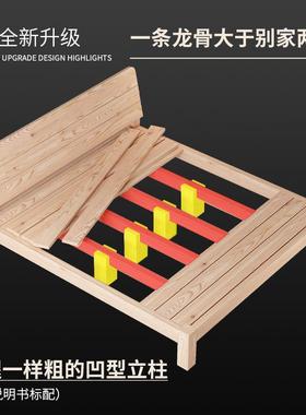 现简代木床1.8米双人床WPN出租房用1.5m单人原木床1.实2榻榻米床