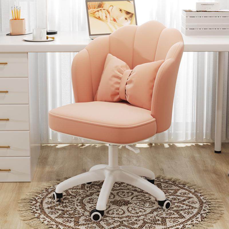 瓣花滑轮椅脑转椅带滑轮女生卧室宿DAP电舍绒布电脑椅座舒适化妆