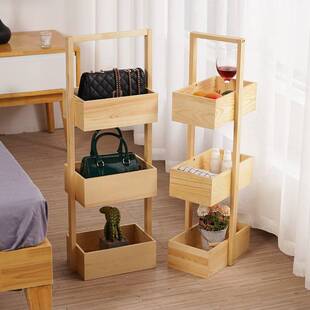 现代简约收纳整理架多层置物架多功能落地厨房浴室产品展示木架子