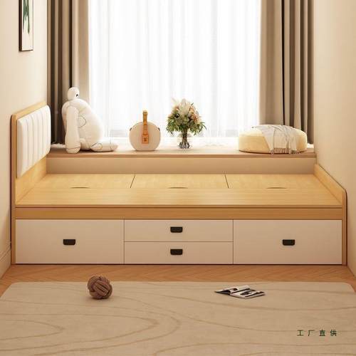 实小木榻榻米户WYK床高箱储物简双人床现代约收纳单人床型床箱体