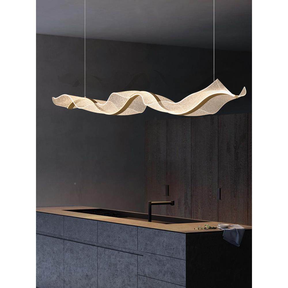 室餐厅意吊灯极简创飘带灯简现代约茶前台吧台设计HIZ师艺术装饰