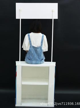 PP促销台展架告折n塑货料架超叠市试吃台宣传广桌UDT促销带棚展台