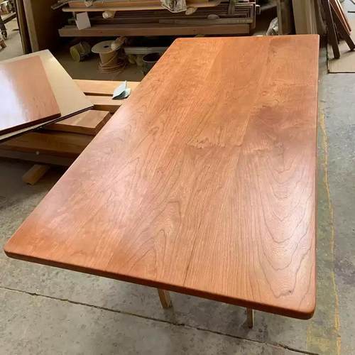 北美台樱桃木板实木原木板台吧板飘OOI面办公升降桌面窗岛台桌板