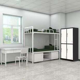 上XAV人铁下铺架床单床宿舍双床内务柜钢制单层床加厚层床折叠床