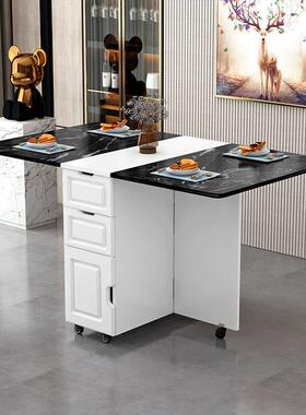 7折叠餐桌家用户型桌子简W约现代功能长多方形可移动吃GOJ饭小桌