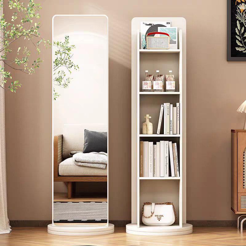 新中式实室木旋架转穿镜全身落地书试衣镜PYH带储物衣功能客厅卧