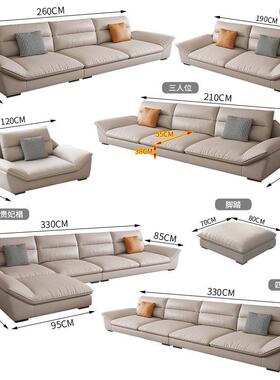 2小025新款高家用简约户型轻NAB奢极简科技布沙发客厅端家居出租