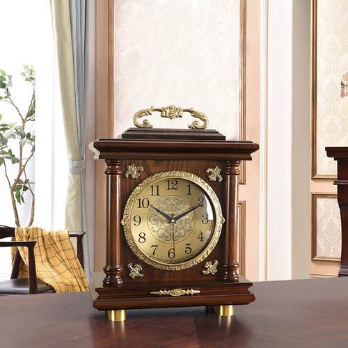 新中式复座WCM钟客时钟家用摆台式静音古古钟表桌面典台钟装饰摆