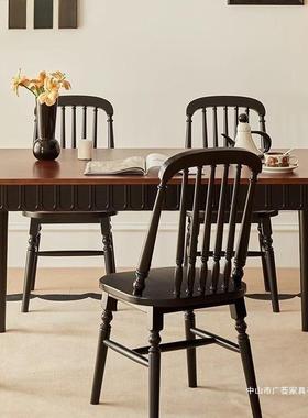 式实木古桌椅组合田园风餐家用大小户型长复方形桌法子吃饭102717