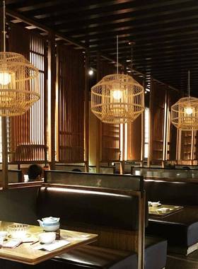 竹卧编TB-58174竹艺中式吊饭店餐厅阳台室灯大排档灯笼榻榻米灯具