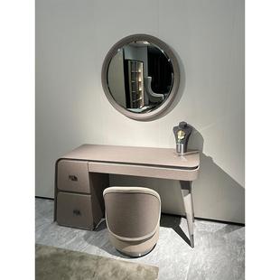 Cap型ZWMita梳l化妆桌意板大利轻奢硬包妆台小户样房大理石翻盖设