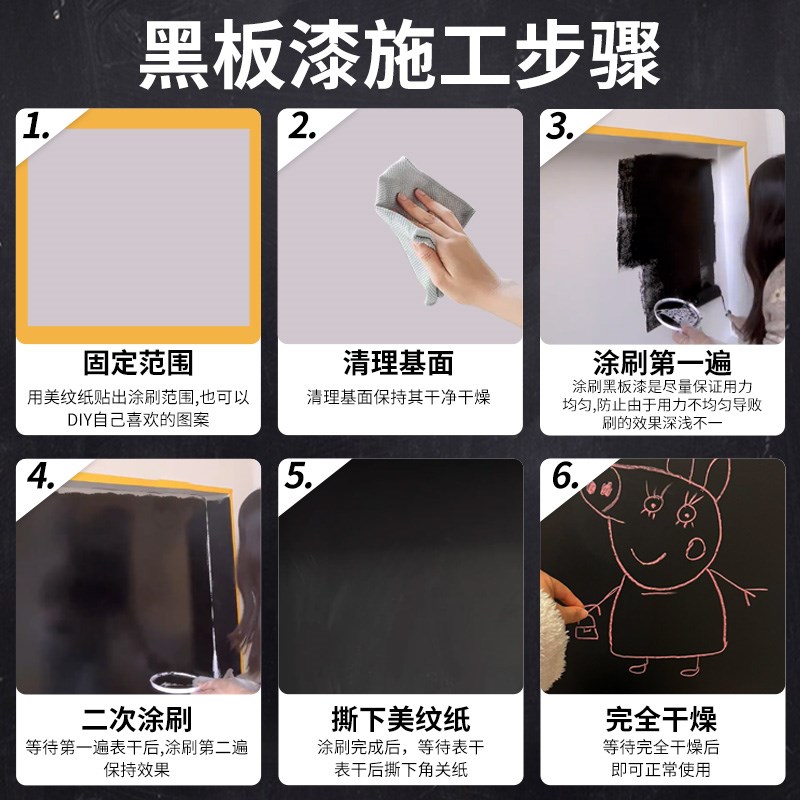 黑板漆家用背g景墙专用自刷黑漆教室黑板翻新水性漆户外涂鸦墨绿图片