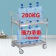 加厚304不锈钢双层手推车学校A实验室仪器小推车静音无磁移动推车