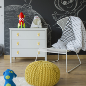 新款 可爱小鹿拉手现代简约儿童房定制衣柜M门橱柜子抽屉卡通小把