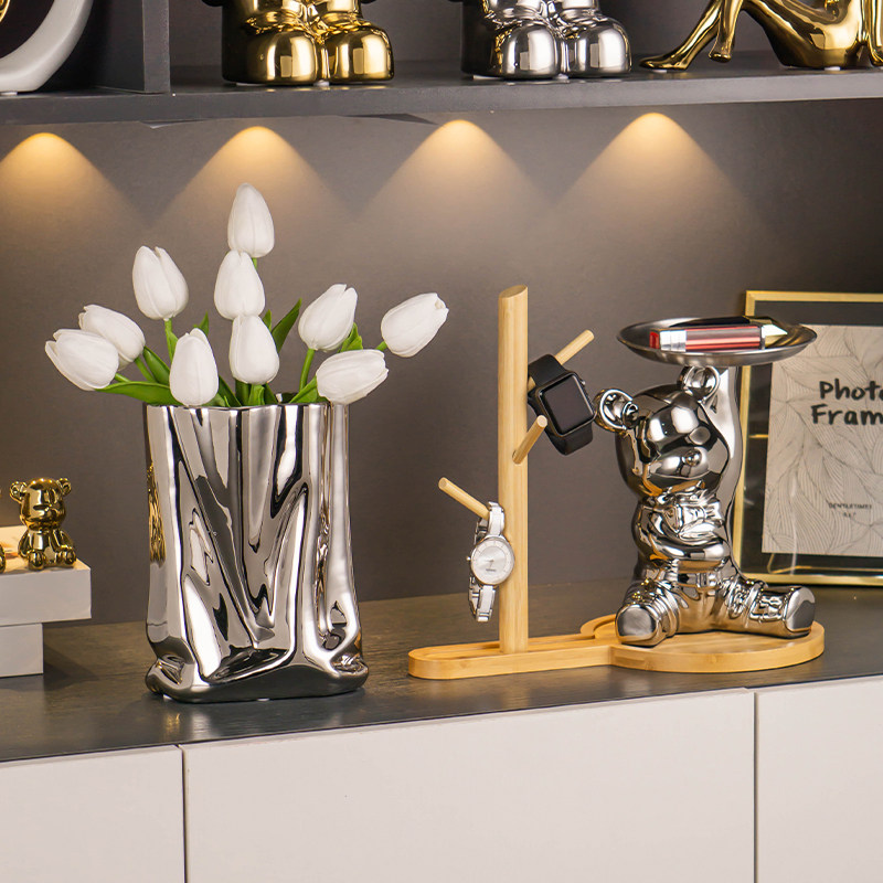 轻奢入户鞋柜电镀银摆件家居饰品套E装客厅玄关餐边柜酒柜软装饰,家居饰品,装饰摆件,淘宝优惠券,粉丝福利购,淘宝优惠卷