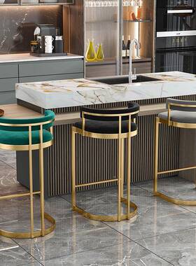 椅吧台凳椅子高脚凳吧20220411台吧椅金色轻奢家用吧凳酒吧椅靠背