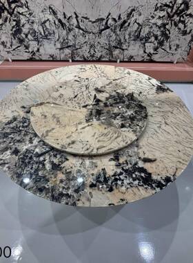 酒店专用奢大待理石圆桌天石然石材接CJO桌茶几组合商务洽谈泡茶