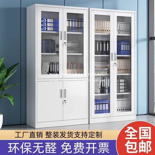 钢制文件档办公室案柜铁柜皮矮衣柜QVO带锁储物柜资料凭证收纳柜