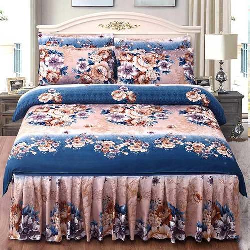 纯磨毛床裙亲HXcjD5Tw肤绵品感单双人床上用套床罩件