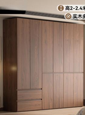 分一门到顶衣柜卧段室家用现代简约平桃开门实木多层板式BHE胡色