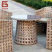 户外休藤椅花庭院藤编142号椅桌椅圆形椅茶几藤桌园藤闲五件套阳