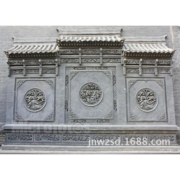 寺院影壁图片石刻寺院照壁价格砂岩石材寺院屏风雕刻厂家