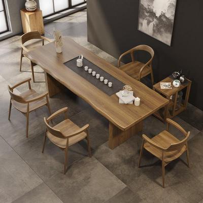 实木茶YCY桌茶夫盘一体椅泡茶桌组合现代简家用办公室功约大板茶