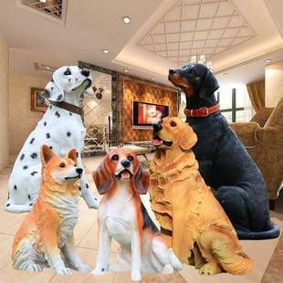 宾毛仿真狗摆件大狼狗号狼狗斑点金杜犬模型庭院装家居摆设花园饰