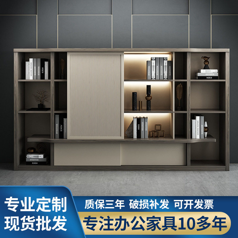 木质玻璃门办公文件档案柜