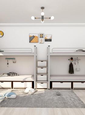 上下铺双工层公寓ZMC-0632铁艺舍员工宿钢架铁架床工地高低床生学