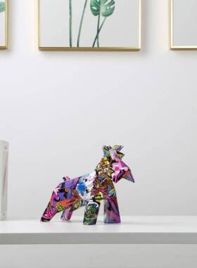 炫彩创瑞意水转印雪纳家G889居装饰摆卧卡通桌件面软装室圣诞送礼