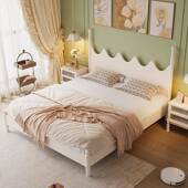 621 美式 实木床白色轻奢复古卧CF 格婚1.床8米双人床1米主5奶油风