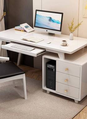 实木OON书台桌书柜带一体组合现代简约伸缩卧室用键盘家办公式电