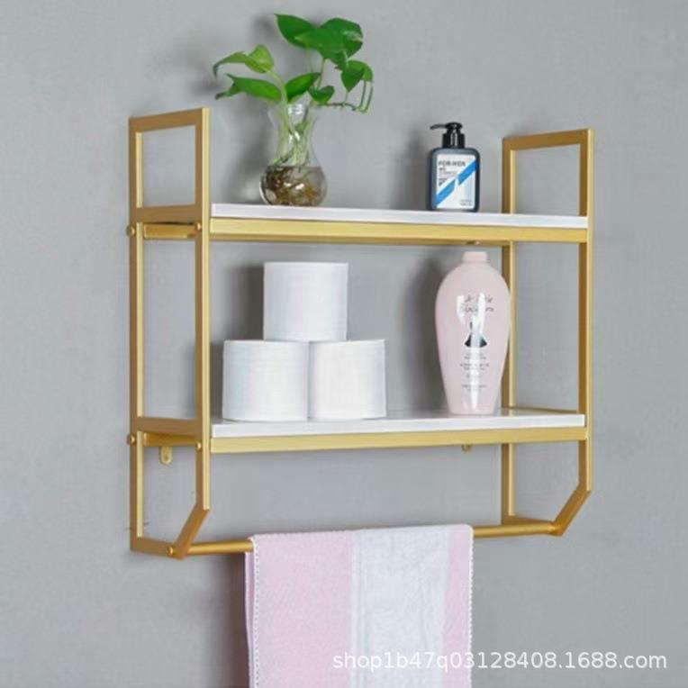 铁艺家用置物架现代约挂墙面简装600805饰壁生间架卫浴室毛巾架