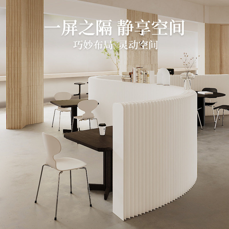 半隔屏风防水纸墙客厅玄关商用活动展会隔板风琴折叠空间拉伸造型