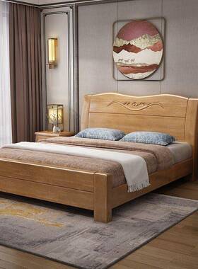 木床现代简约经济型主卧实1.8米EJD双人租新中式12/1..5m出房储物