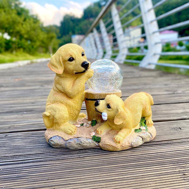 跨境家阳台夜小狗户外摆花园装饰太阳能灯灯庭院景观树JY2021-T脂