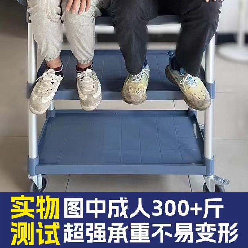 加厚餐车小推车移动饭店塑料商用餐厅收碗三层酒店手推车上菜车