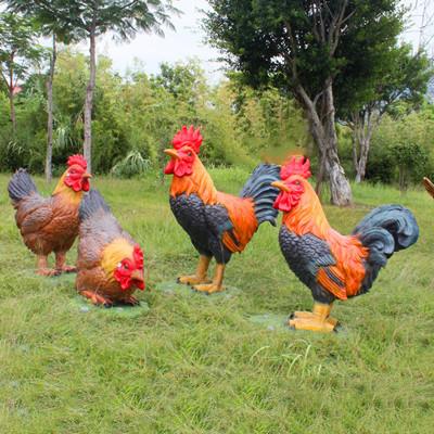 E墅QF户外花园公鸡母鸡摆件庭院354客厅4装饰品别大玻璃号钢动物