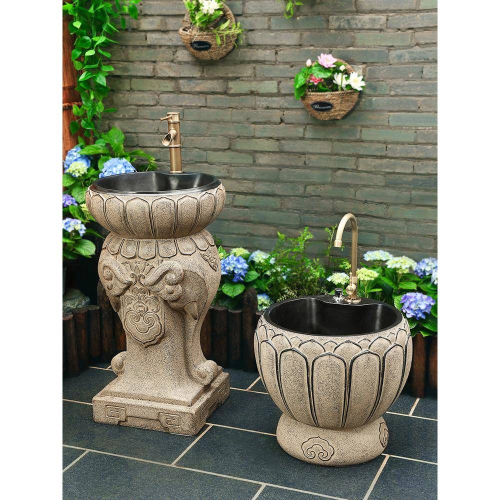 508c户s外洗手池阳台别墅小户型盆庭手院室外洗台立柱水槽拖把池