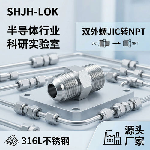 SHJH厂家直销替代Swagelok316不锈钢SS-12-AN-1-12  JIC外螺NPT