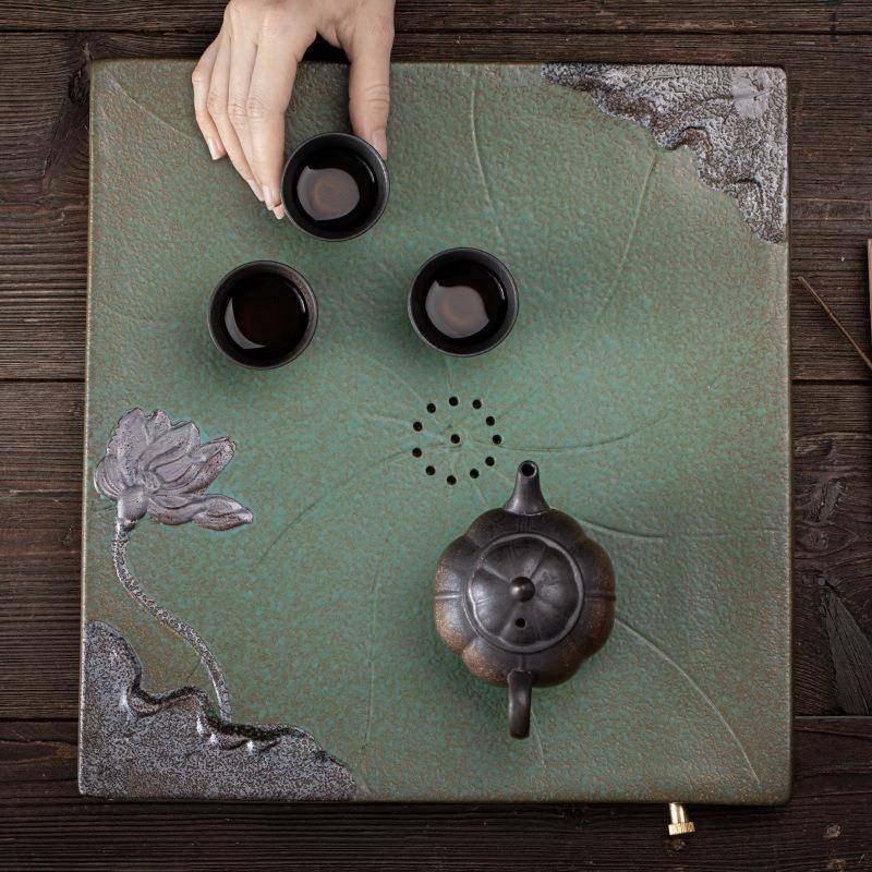 四方归心干泡茶盘式大号LIB蓄水储水排水用干盘泡茶盘陶日两瓷托