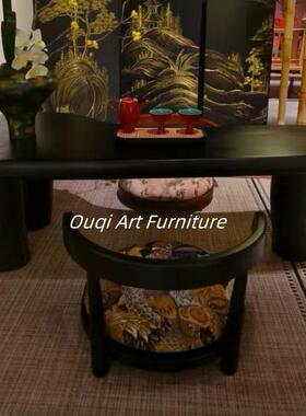 日式实CSN木飘窗榻米座椅中榻式和简约民靠背椅凳子室椅宿酒店样