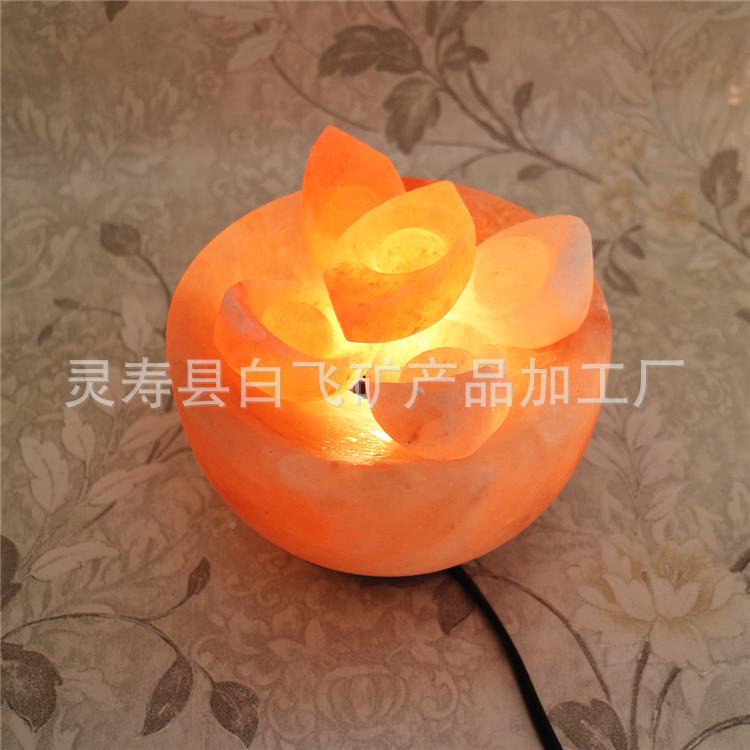 厂家巴基斯形坦容器拉盐灯型灯喜聚宝盆马雅造水晶盐灯元宝灯