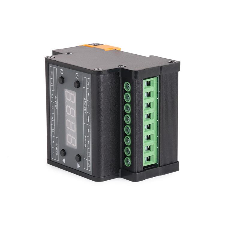 DM可控X硅DMX302调光器大功率三路压后切相位调光高驱动dmx制控器